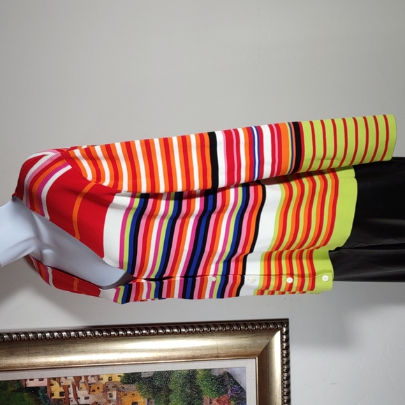 Venini Stripe V Neck Cardigan Sweater - Picture 3 of 6